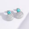Stainless Steel Flower-shaped Earrings with Irregular Pleated Smooth Surface. Versatile Geometric Accessories for Women.