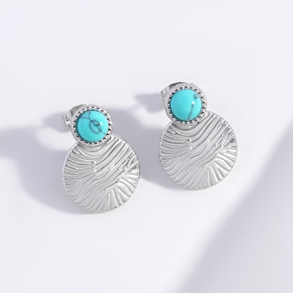 Stainless Steel Flower-shaped Earrings with Irregular Pleated Smooth Surface. Versatile Geometric Accessories for Women.
