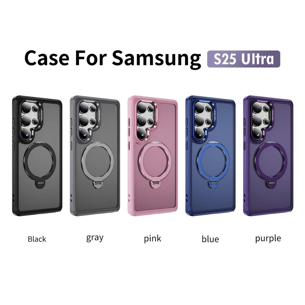Magnetic 360° Rotating Finger Ring for Samsung S23/S24/S25 Ultra, Skin-Feel Design