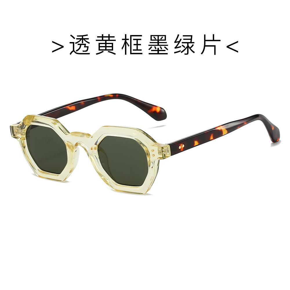 Retro Polygonal Sunglasses Travel Photo Concave Uv Protection Sunglasses