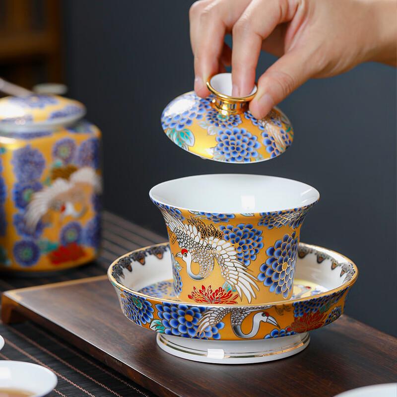 MULTIPOTENT Ceramic Crane Kung Fu Tea Set Gift Box