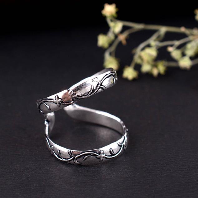 Håndlaget Sølv Artritis Ring – Teksturert Skinne Tommelring, Smykker for Smertelindring