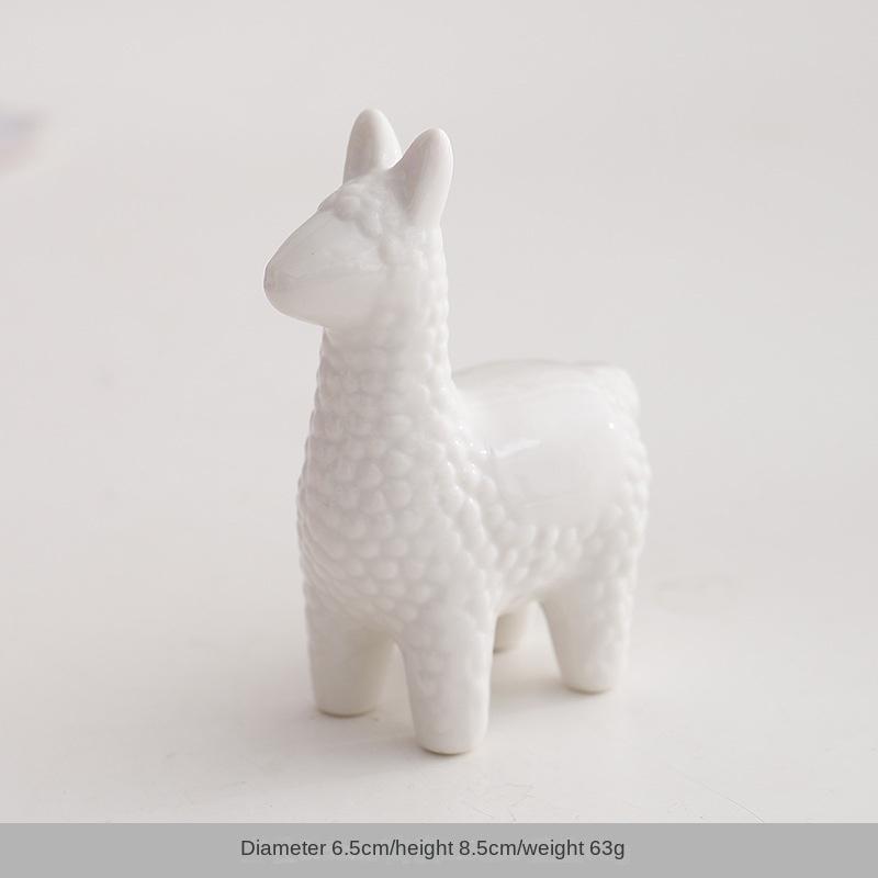 Ceramic Creative Elephant Rabbit Home Bedroom Makeup Desk Ring Necklace Jewelry Rack Ornament Animal Showcase Small Ornament