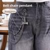 Hip Hop Metal Waist Chain For Men With Dual Layer Skull And Cross Pendant Youth Accessories