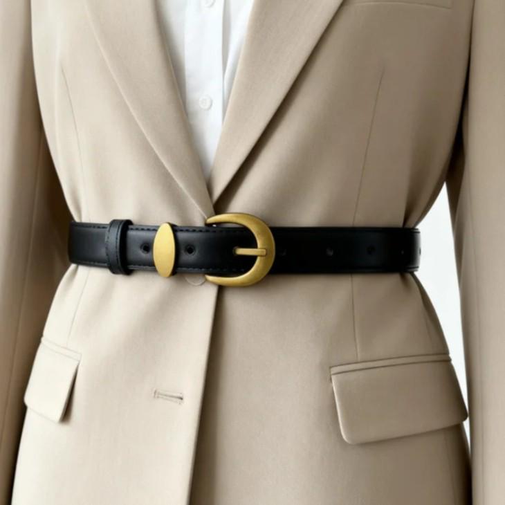 Women's High-End Korean Style Decorative Alloy Buckle Belt for Jeans