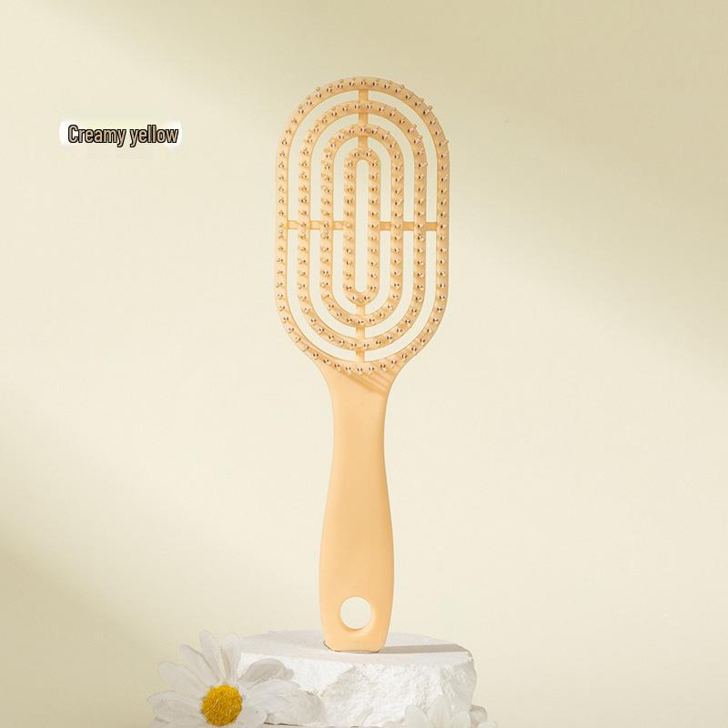 Women's Rib Comb for Root Volume & Styling: High Crown, Long & Curly Hair Massage, Large Curved Design.