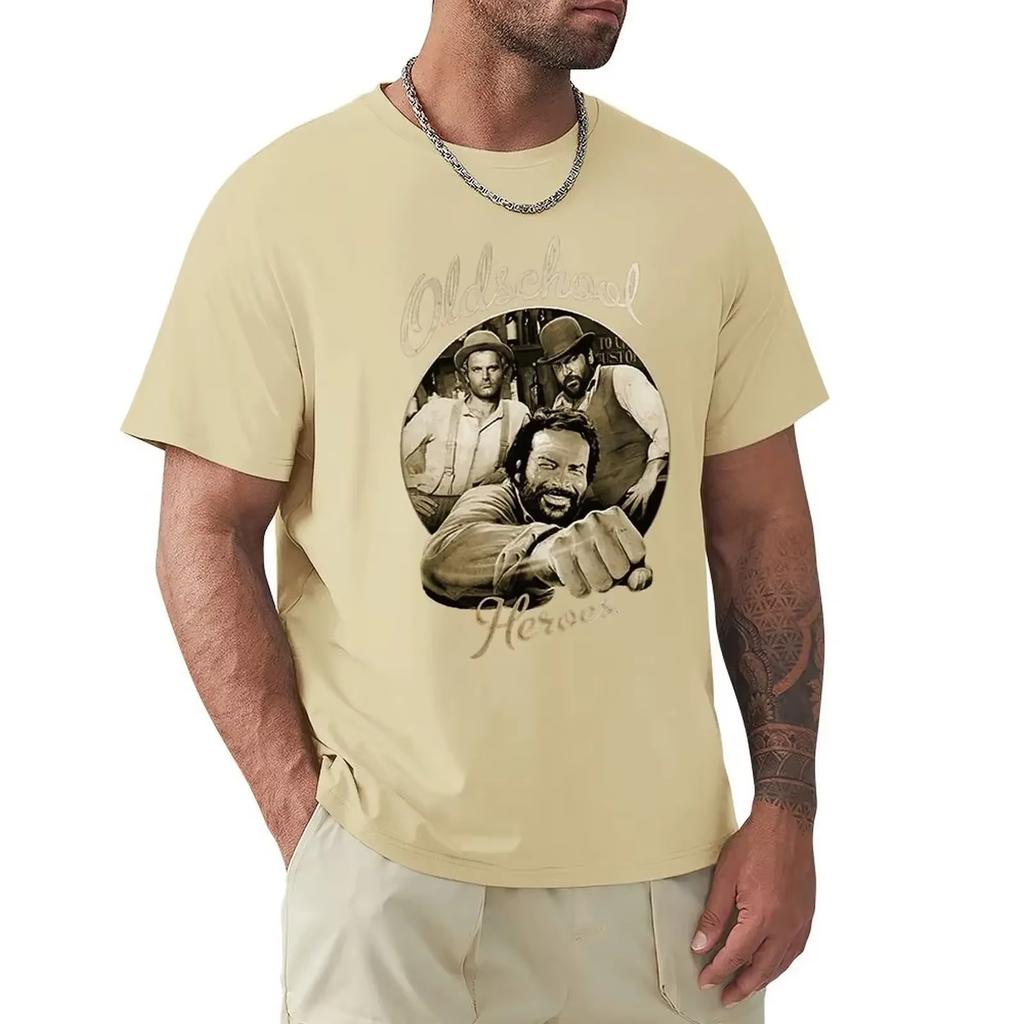 2025 Cartoon Graphic TShirts Cool Short Sleeve Clothing Streetwear T-Shirts Tee Tops Bud Spencer Old School T Shirts