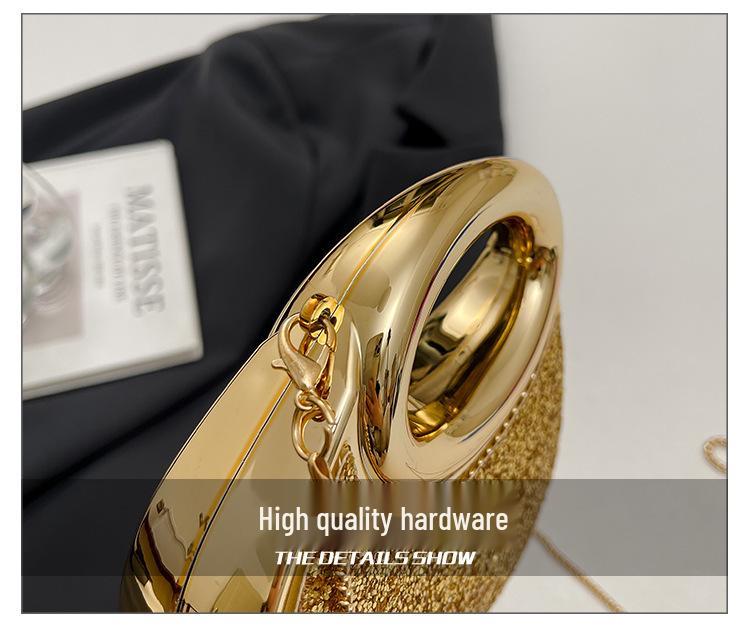 New Ladies Acrylic Crescent Evening Mini Shoulder Bag - Elegant Dazzling Color Handbag