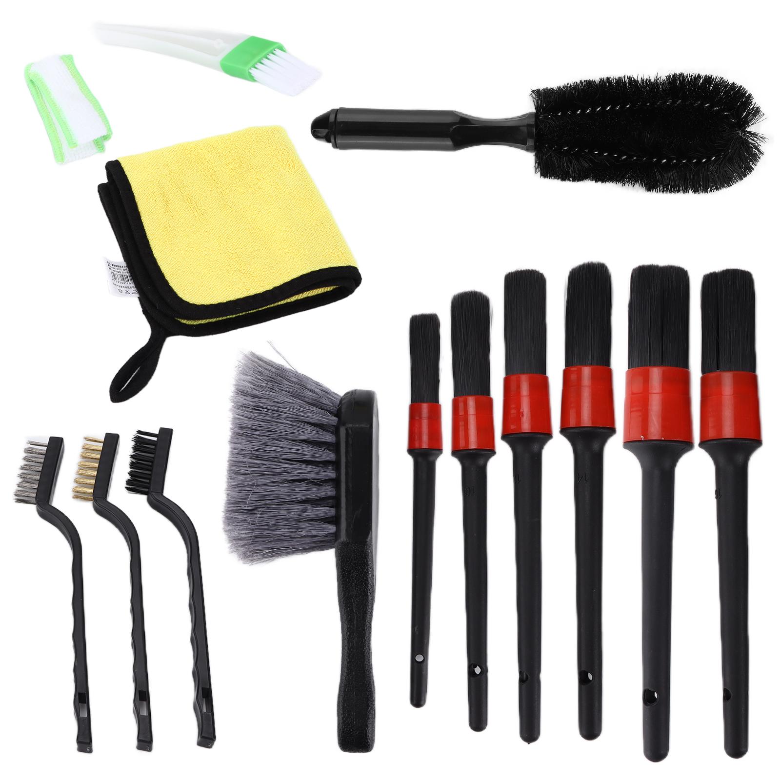 

14pcs Car Detailing Brush Kit Microfiber Cloth for Cleaning Wheel Interior Dashboard Engine