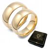Classic Gold Wedding Rings 316L Steel Pair Beautiful 2 Pieces