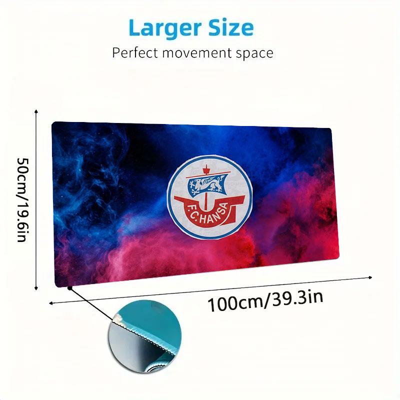 F.C. Hansa Rostock Large Size Mouse Pad Large Gaming Table Cushion Non-slip Laptop Tablet Big Mousepad XXL Mat Mini PC Playmat With Lock Edge