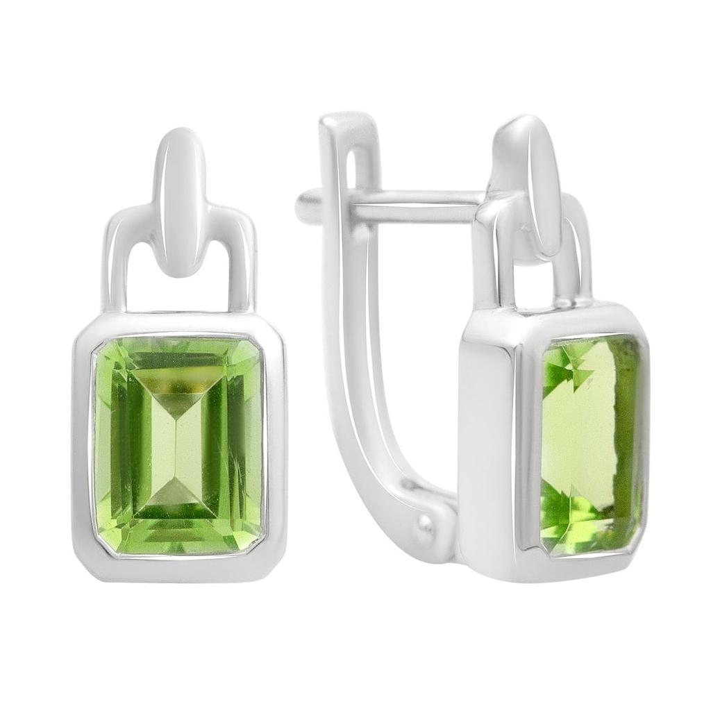 Серебряные серьги с хризолітом 2.721ct (60002448)