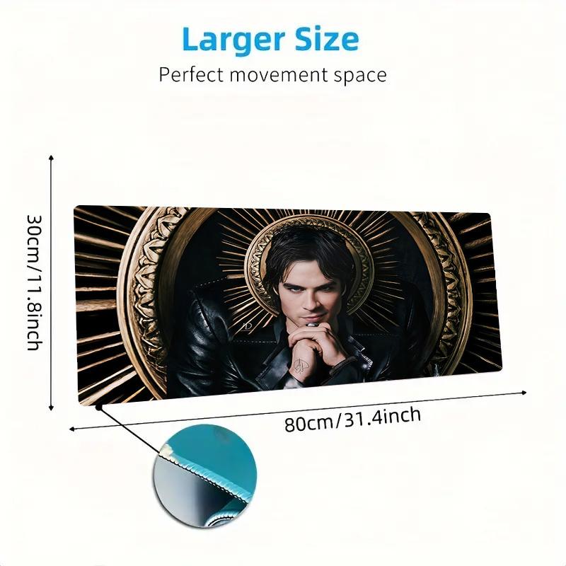 Damon Salvatore Large Size Mouse Pad Large Gaming Table Cushion Non-slip Laptop Tablet Big Mousepad XXL Mat Mini PC Playmat With Lock edge