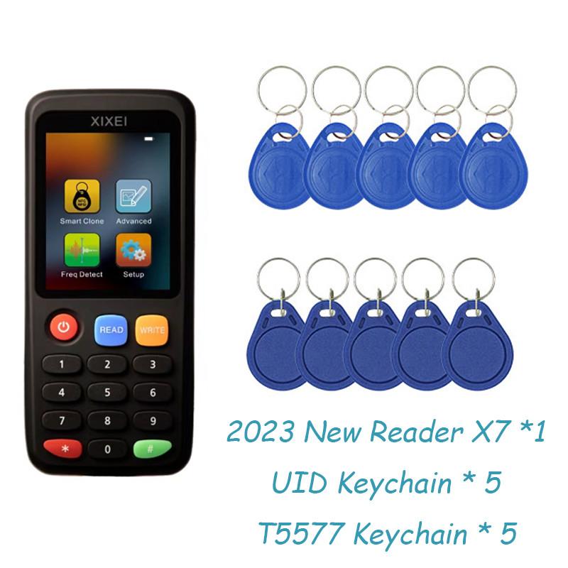 X7 RFID Smart Chip Reader IC ID Token Clone Copier 125Khz Badge Writer 13.56Mhz Tag Duplicator 140x55x17mm