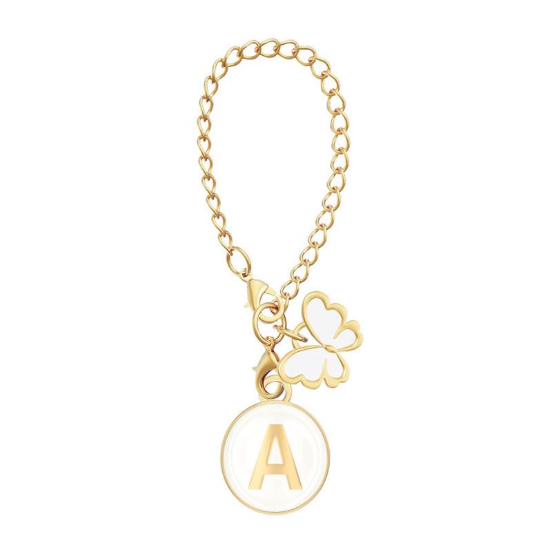 Butterfly Heart Cup & Plate Pendant with English Letter Charms