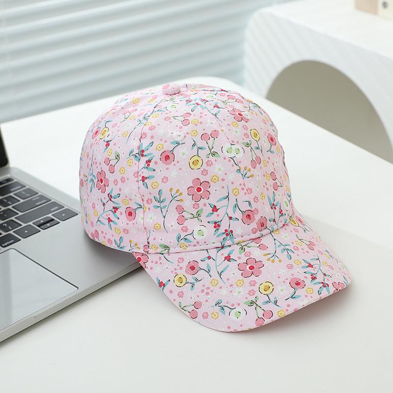 Baby Girls Baseball Summer School Cartoon Flowers Children Outdoor Kids Caps for 2-8Years Adjustable Sports Hats Cotton
