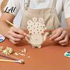 Assembled Wooden Stand Teapot Shape Flower Holder Natural Wood Floral Display Stand DIY Detachable Blank Vase Decor for Artificial Arrangement,