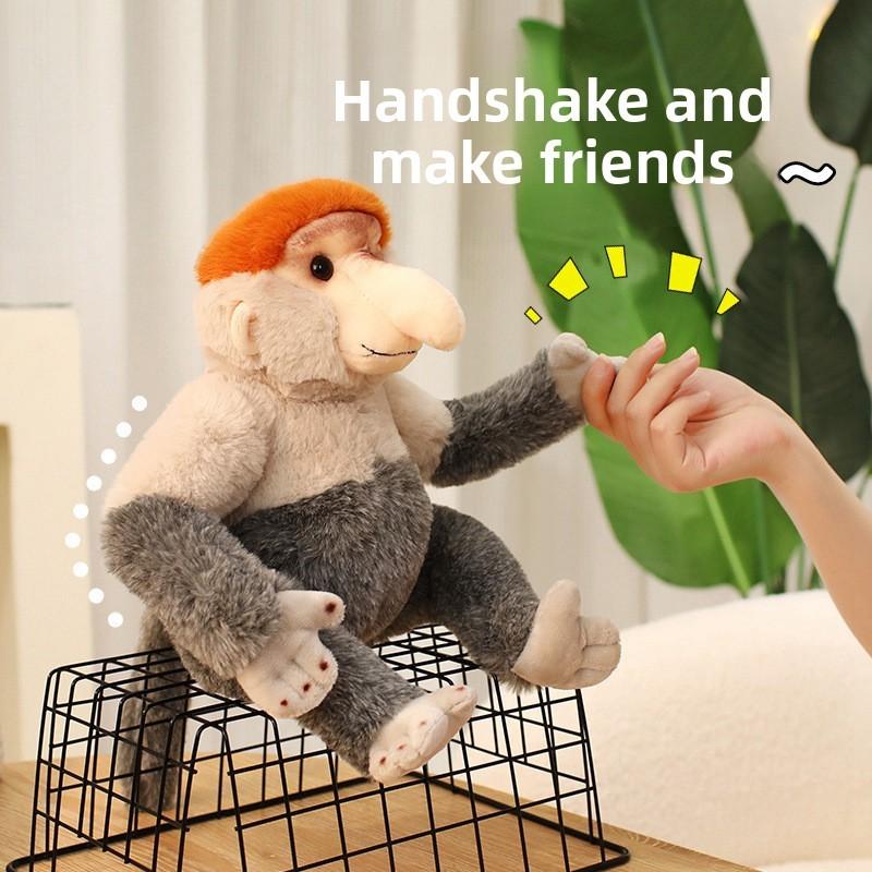 Monkey Proboscis Plush Doll With Soft Short Plush For Children And Gift Giving