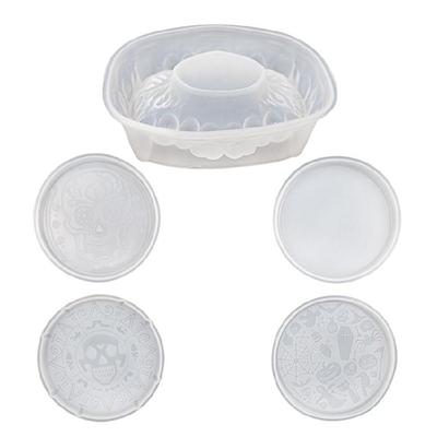 5 Stück Totenkopf für Kopfmuster Untersetzerform Zahnuntersetzerhalter Epoxidgussform