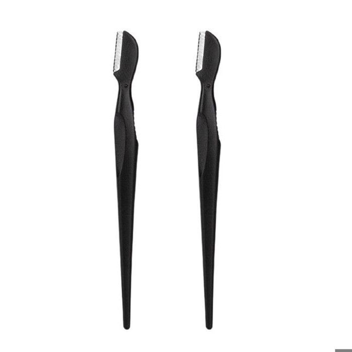 Poignée droite tête ronde rasoir de sourcils outils de beauté débutant anti-rayures rasoir de sourcils rasoir de - 2pcs black