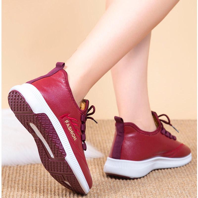 Женская зимняя бархатная хлопковая обувь для мам — фото 5