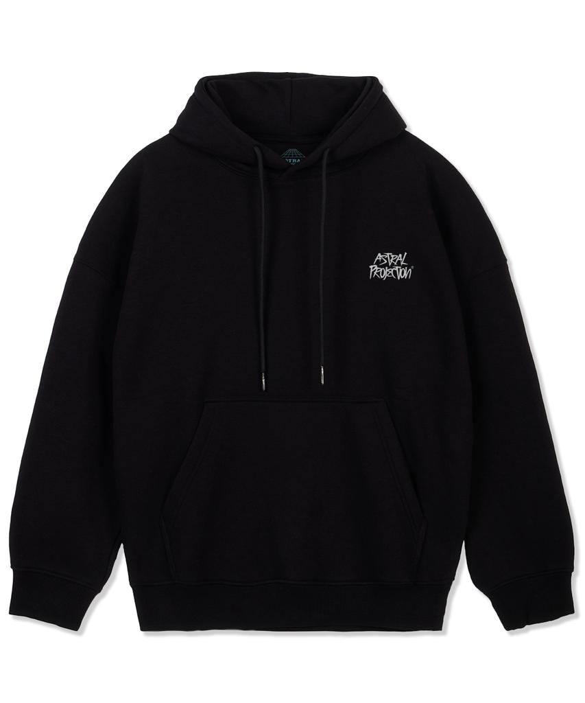 Graffiti Lettering Oversized Wide Shoulder Hoodie_Black 2