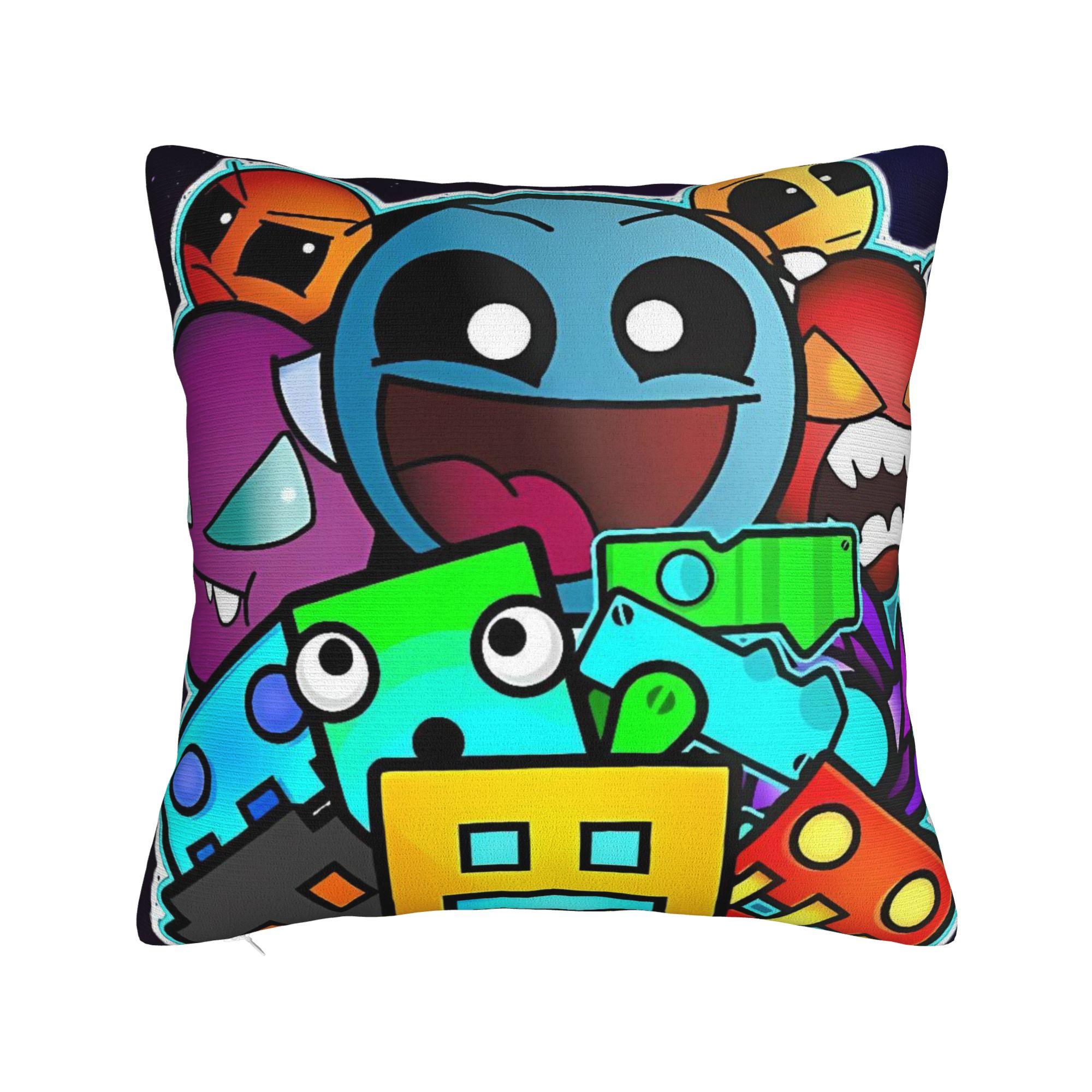 Geometry Dash Игровые Наволочки Милая Забавная Наволочка Для Подушки Квадратная Наволочка Для Подушки Гостиной Стула 20x20Inch