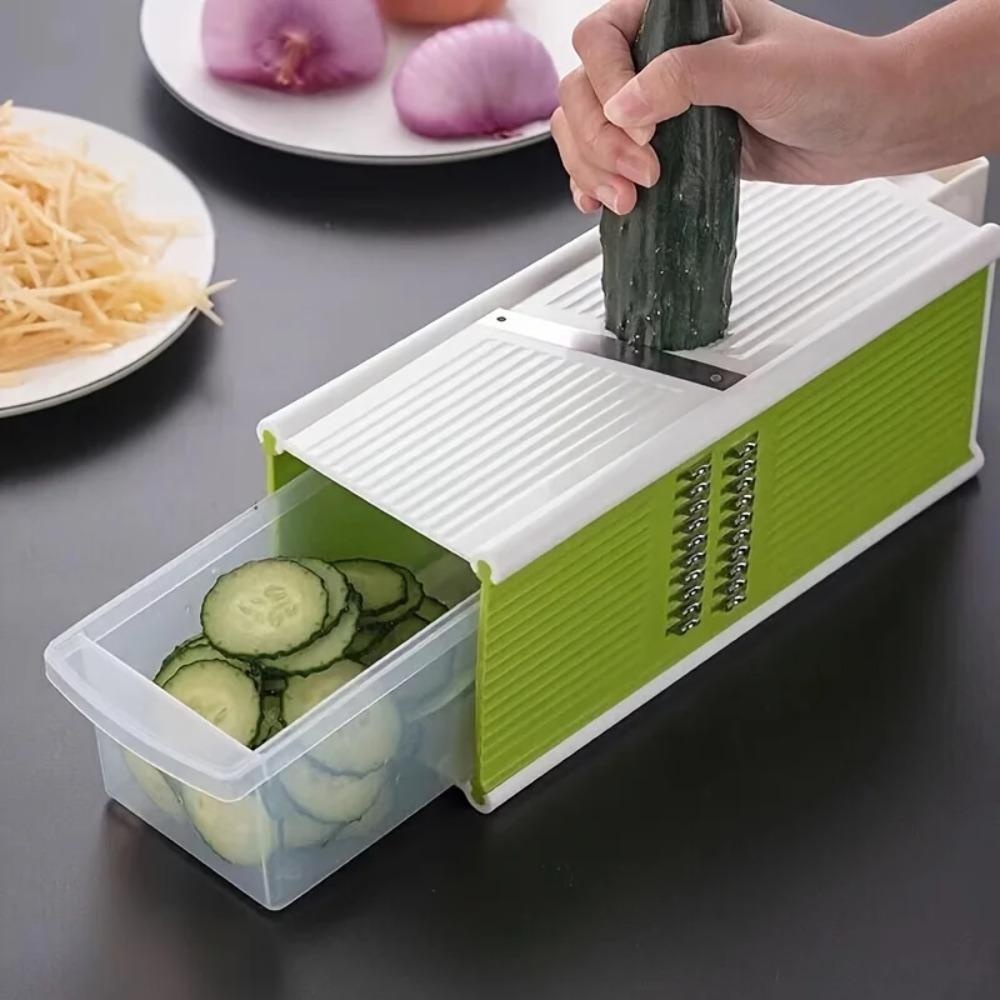 Manual Potato Slicer with Container Carrot Cutter Multi-functional Vegetable Grater  Restaurant