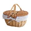 Oval Wicker Basket Compact Storage Hand-Woven Long-Lasting
