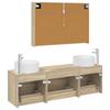 Bathroom Furniture Set 4 pcs Sonoma Oak Engineered Wood and Glass
