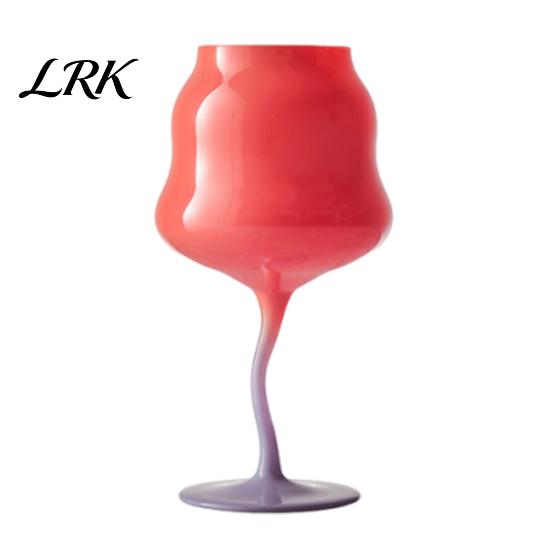 Bright Macaron Color Cup Glass Goblet, Wave Cup, Creative Decorative Cocktail Glassware, Photo-friendly Novelty Bar Goblet Tool for Wine Cocktails