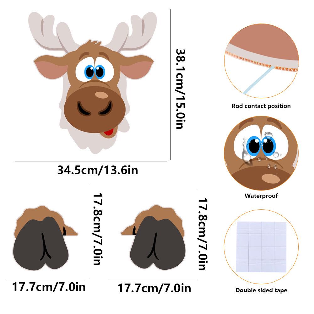 Cartoon Animal Peeking Outdoor Fence Decoration Sign