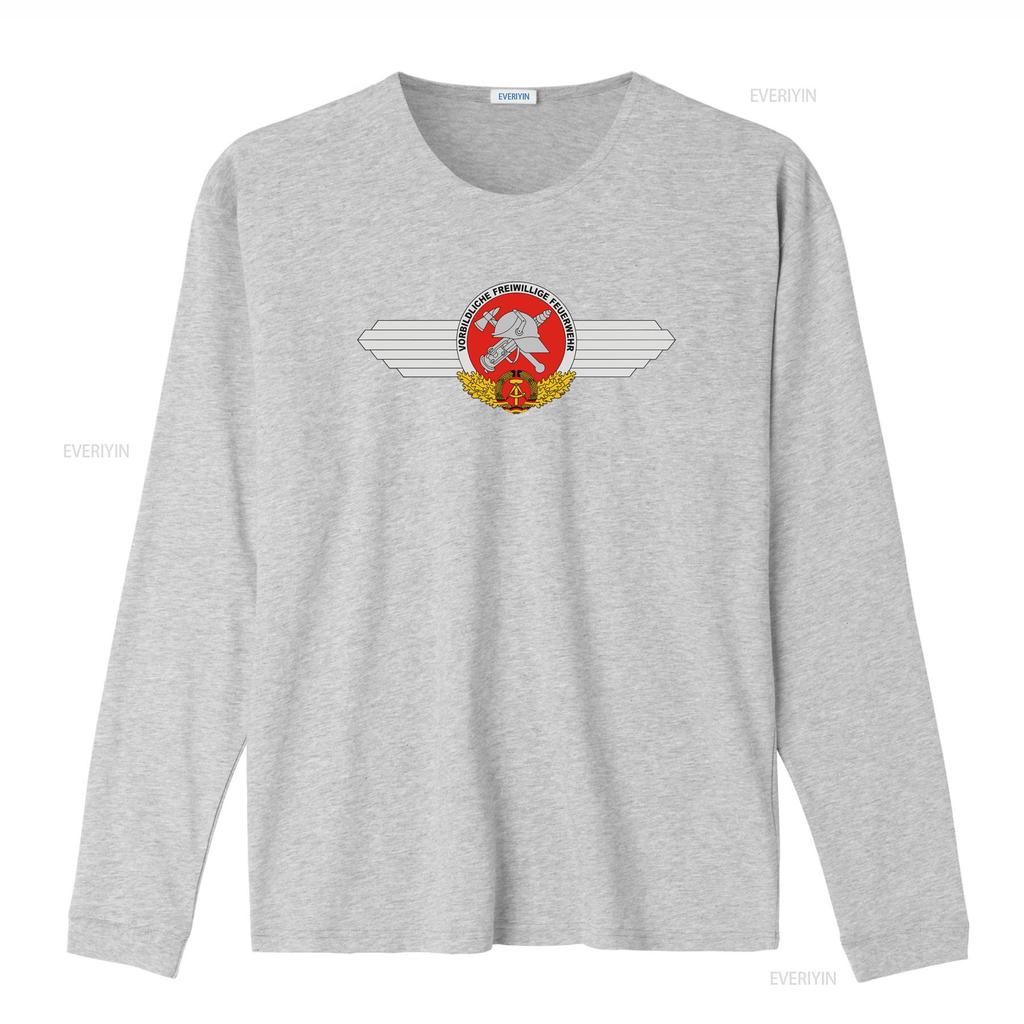 Vintage Fire Brigade GDR FFW Model Live Volunteer Coat of Arms Logo Badge T Shirt 34085 vintage Washed Comfortable