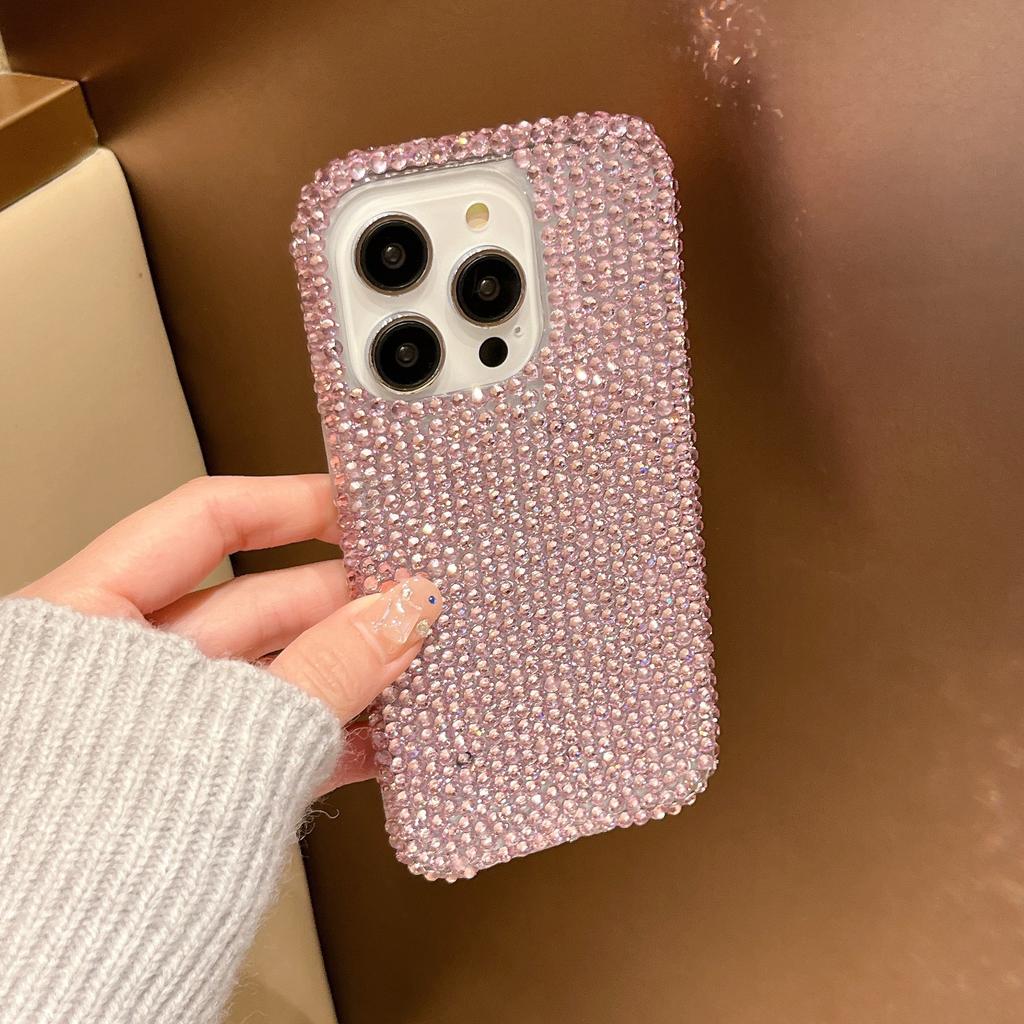 Applicable To Apple 16promax Mobile Phone Case Full Diamond All-inclusive iPhone15/14/13 Lanyard Anti-drop Protective Case