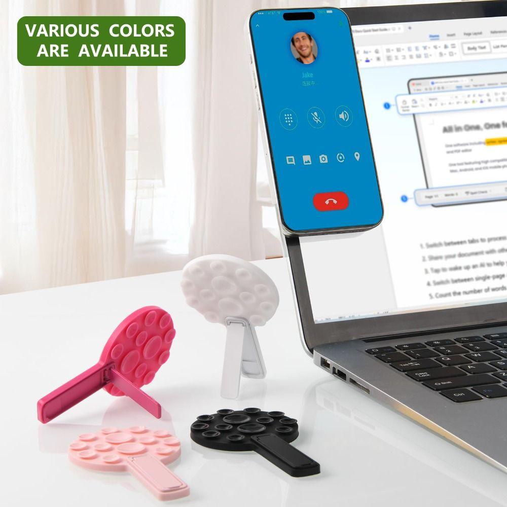 2 in 1 Phone Holder Silicone Mobile Phone Stand Universal Suction Cup Phone Mount
