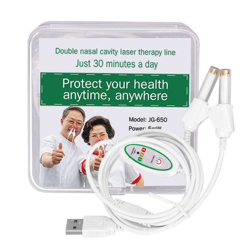 

English USB Dual Nasal Irradiation 650nm Nanometer Semiconductor Laser Light Therapy Device