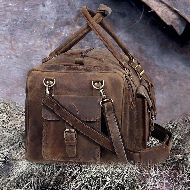 Leather Duffle Bag Handmade Leather Weekender Gym Bag Travel Bag Overnight Bag, Men Vacation Duffel Bag Leather Holdall Bag Gift for him