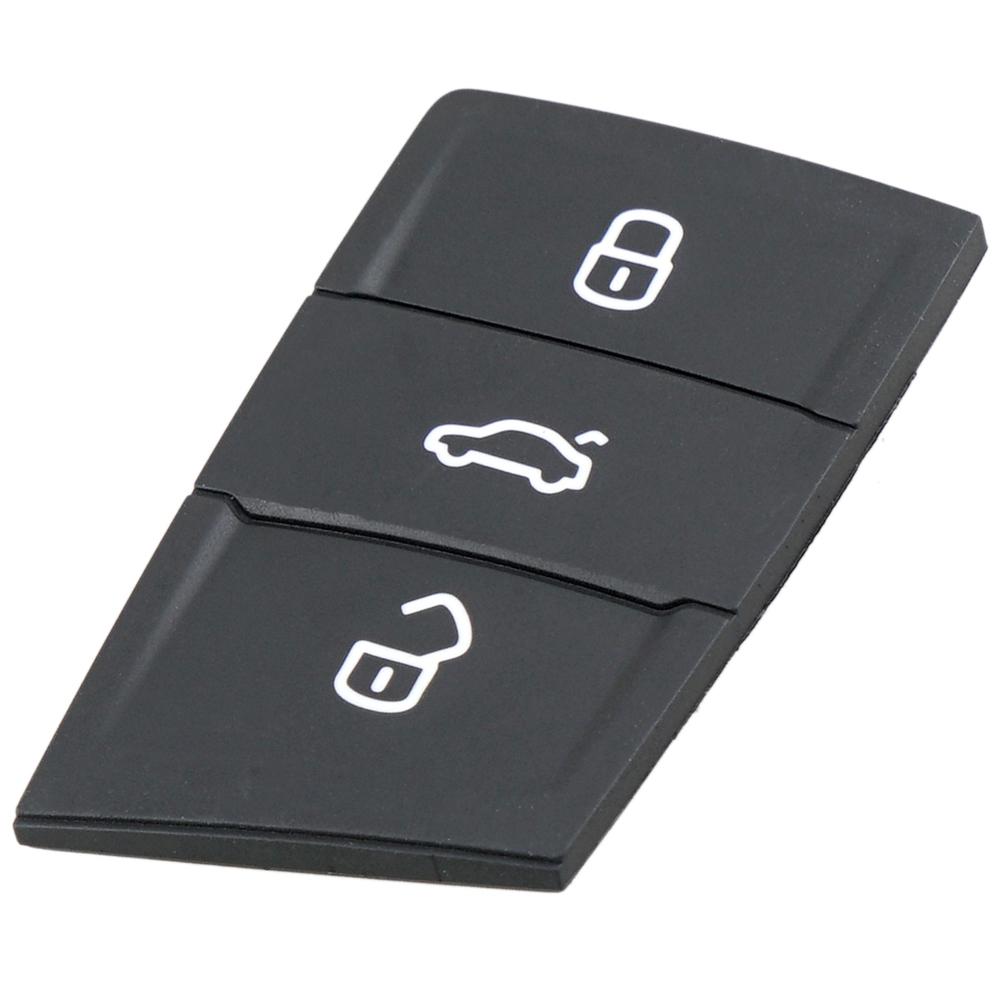 3 Buttons Rubber Flip Car Key Pad Replacement for Octavia Seat Leon Ibiza with 2pcs Screwdrivers Wear-resistant