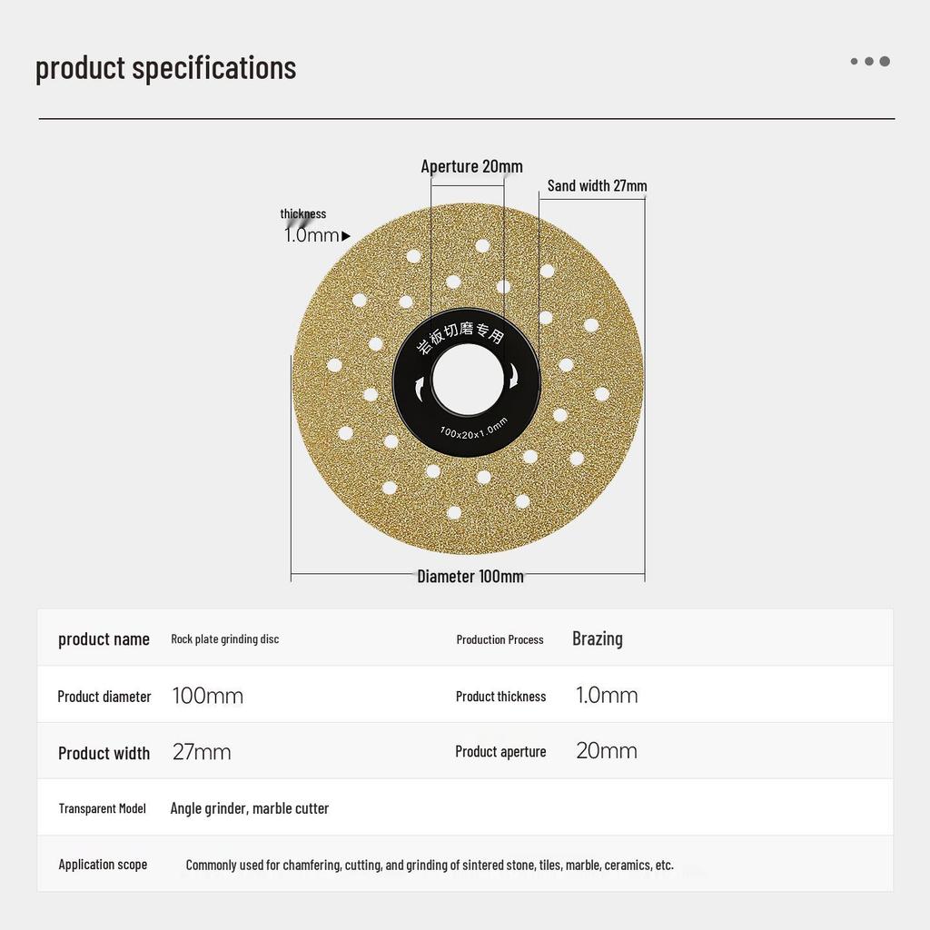 Dual-Purpose Cutting Blade for 45° Chamfering & Beveling, Grinding Disc for Angle Grinders On Tiles & Stone