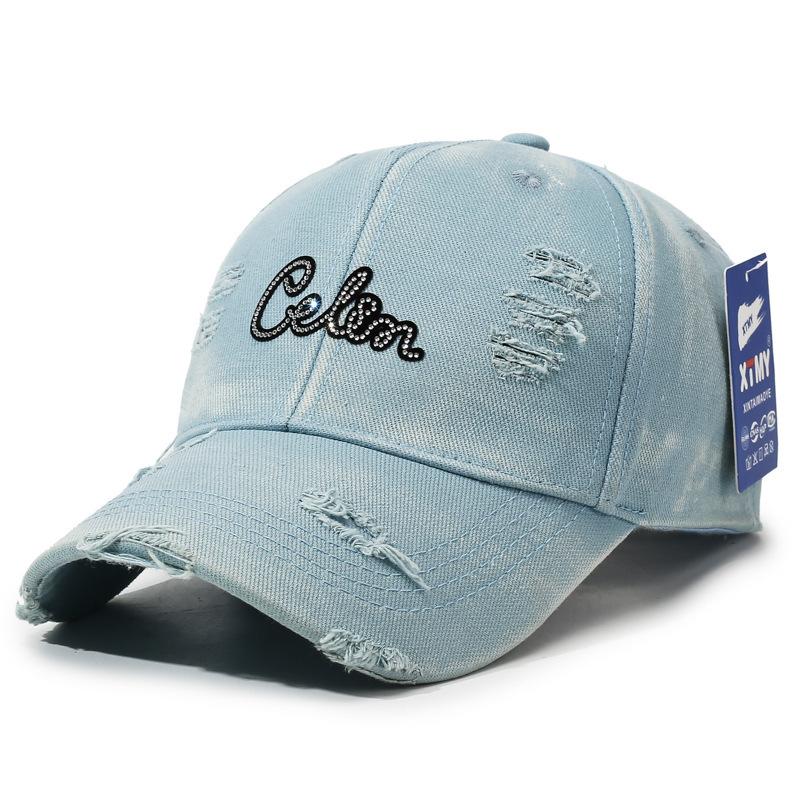 Distressed Baseball Cap Women Unisex Trendy Embroidered Letter Sun Visor Dad Hat
