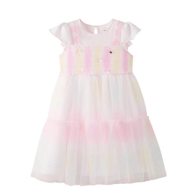 PawinPaw Girls' Cartoon Bear Gradient Princess Dress