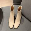 Fashion New Ankle Boots Women's Thick Heel Spring Summer Autumn Single Boots Pointed High Heels Shoes Mid-heel Fashion Short Boots