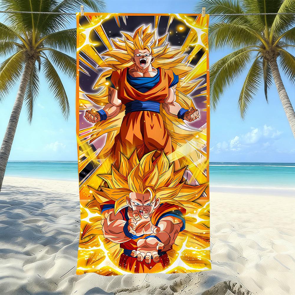 Animation Beach Towels Thickened Microfiber Quick-Drying Bath Towels Outdoor Travel Towels Can Be