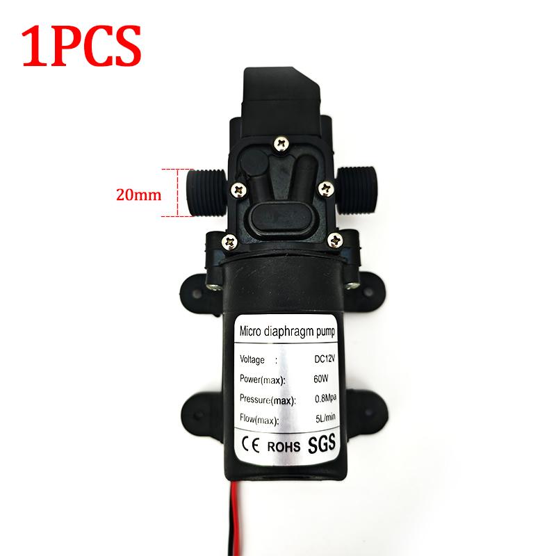 DC 12V 60W 120PSI 3-5L/MIN Agricultural Electric Pump Small High Pressure Diaphragm Water Sprayer Car Wash Pumping Experiment