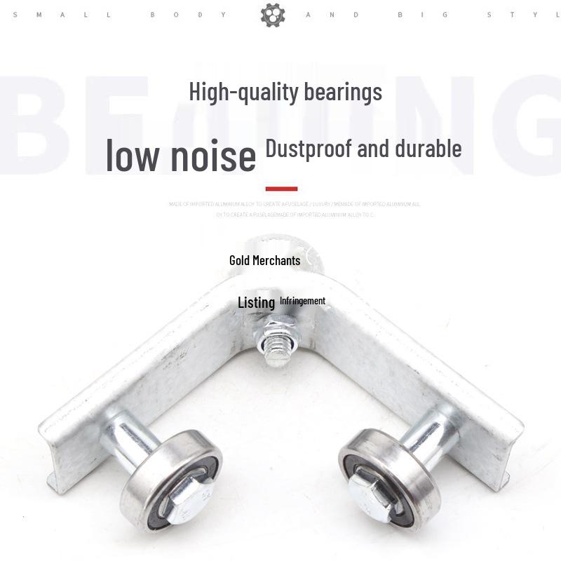 Poulie en fer d'angle pour arrosage de serre avec roulement à œillet et chariot à roues