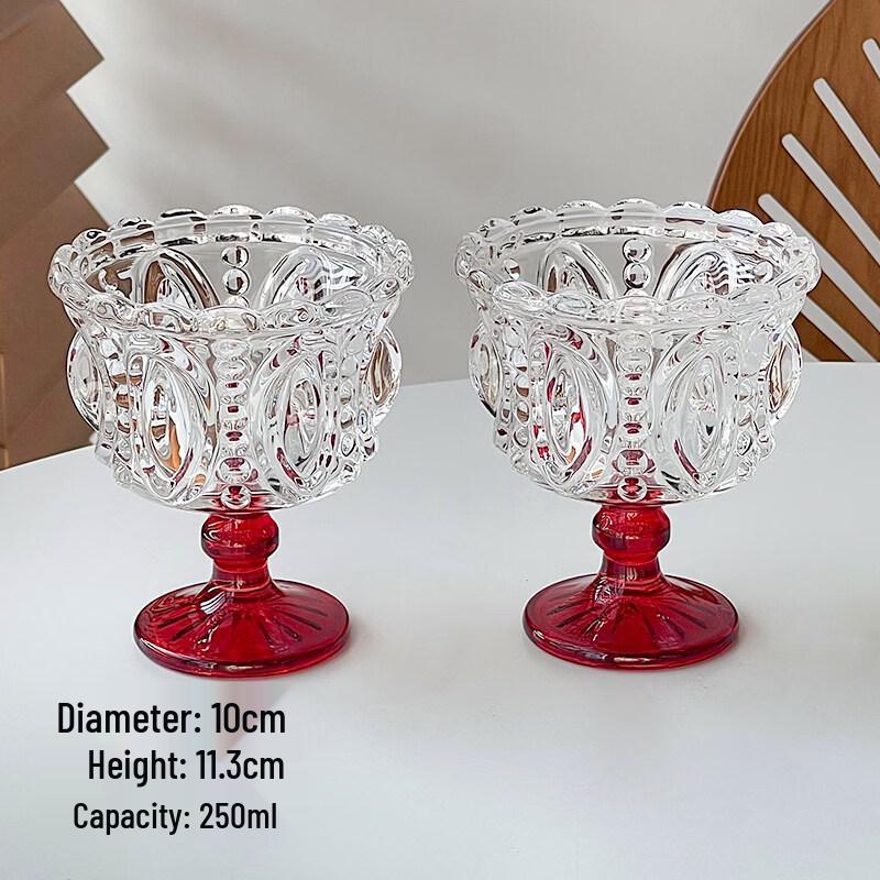 ZISIZ French Romantic Retro Embossed Champagne Glass