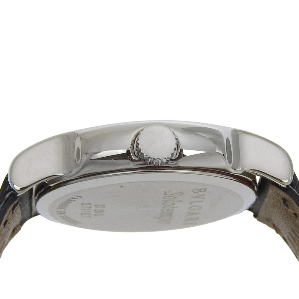 BVLGARI Solo tempo Watches ST29S whiteDial Stainless Steel/leather Quartz Analog display Women Used