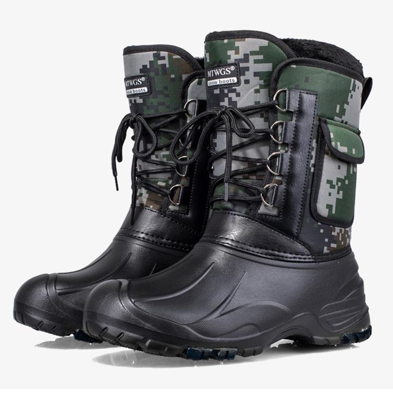 Winter Men Snow Boots Camouflage Platform Boots Men Rain Shoes Super Warm Non-slip Waterproof Mens Winter Boots For -40 degrees