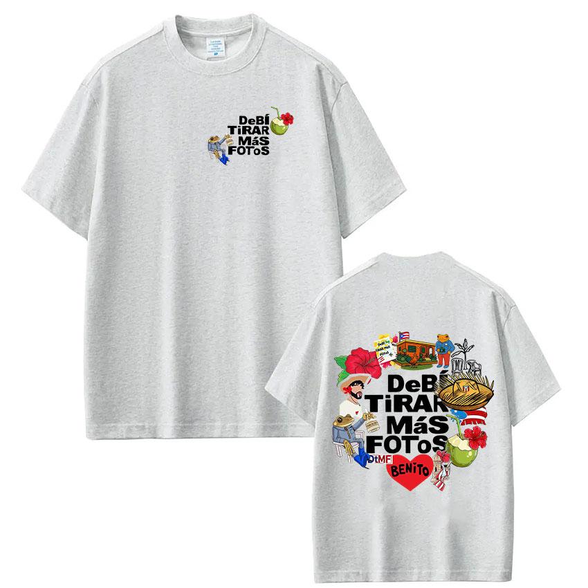 

Retro Rapper Bad Bunny Album Should Take More Photos 2026 DTMF Tour Luxury Hiphop Fashion Unisexs Womens Pure Cotton Tee 4XL