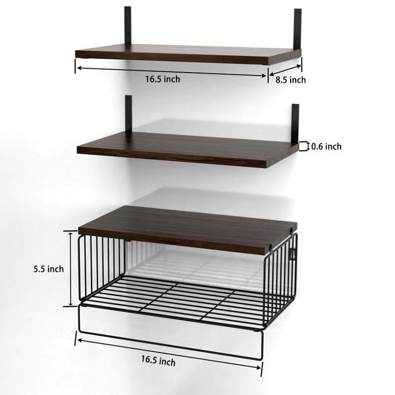 

Wall Mounted Floating Shelves 3 Wood Bathroom Shelves Farmhouse Floating Shelf Bathroom Accessories for Bedroom шоколадный